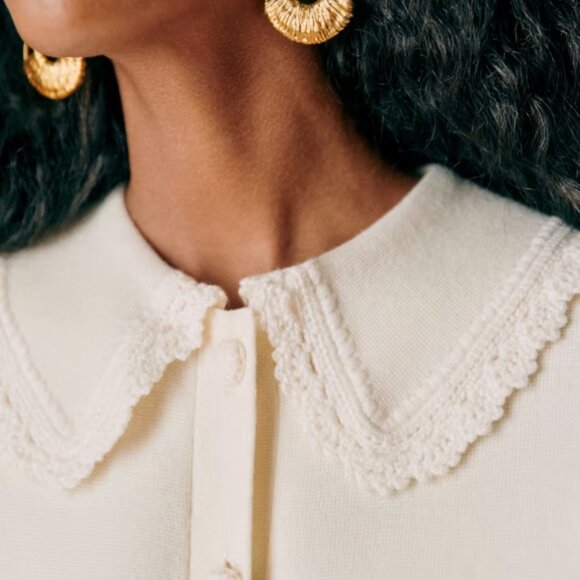 Sezane Bettany Cardigan in Ecru Small - Picture 5 of 5